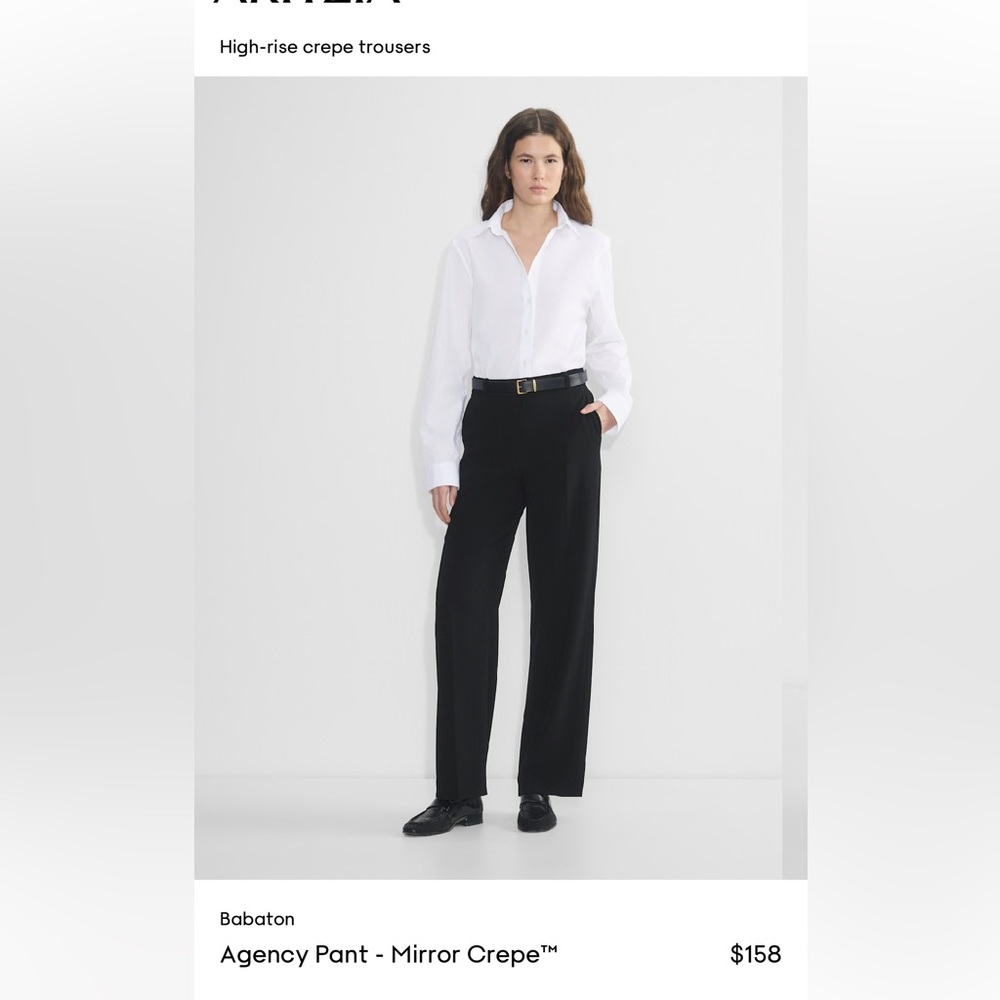 Babaton Agency Pants Black High-Rise Crepe Trousers